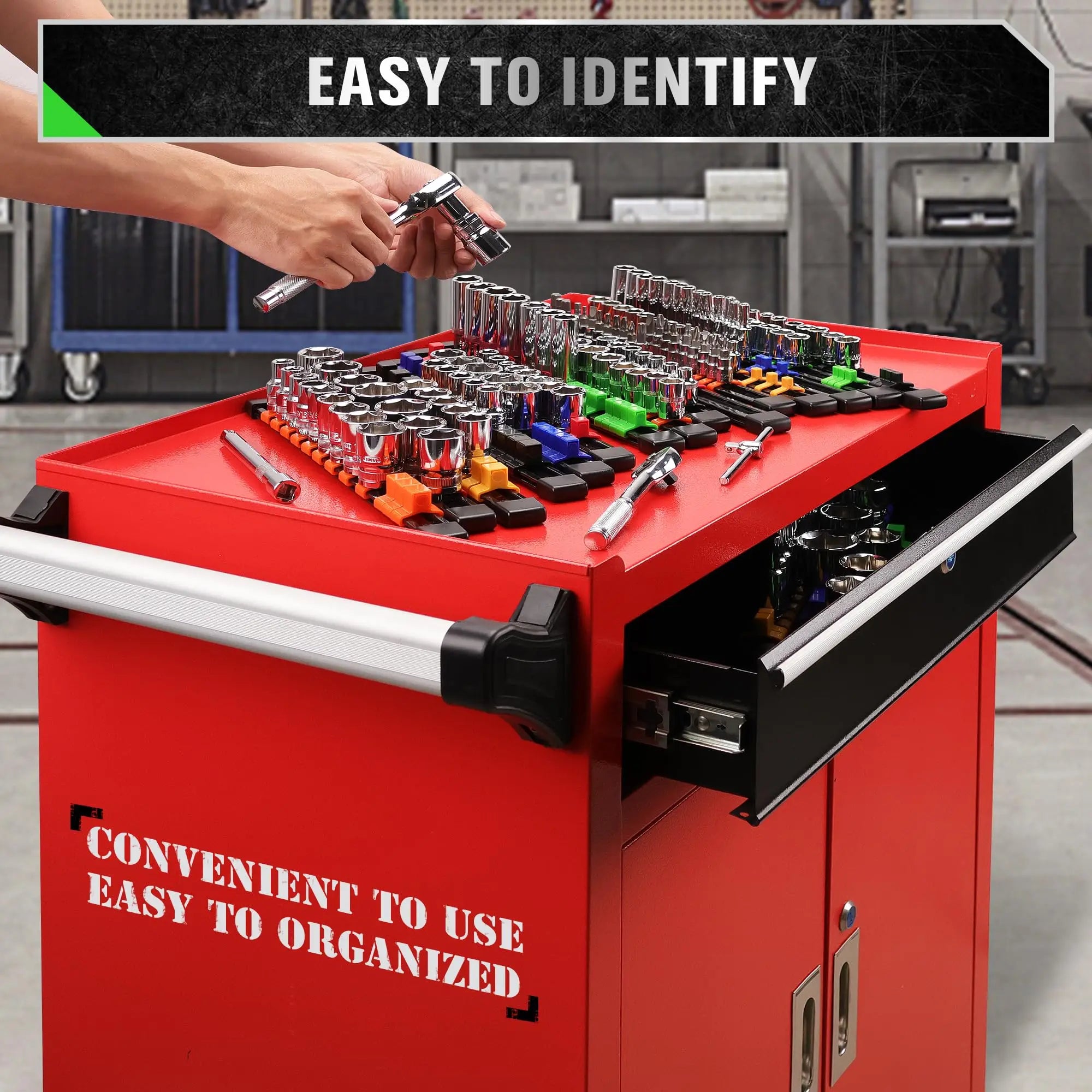 Socket Organizer Set 1/4-Inch 3/8-Inch 1/2-Inch.