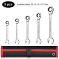 Venmess Ratcheting Combination Wrench Set – 4, 5, 8, 9 & 12-Piece Metric Gear Wrenches for Car Repair & DIY Maintenance