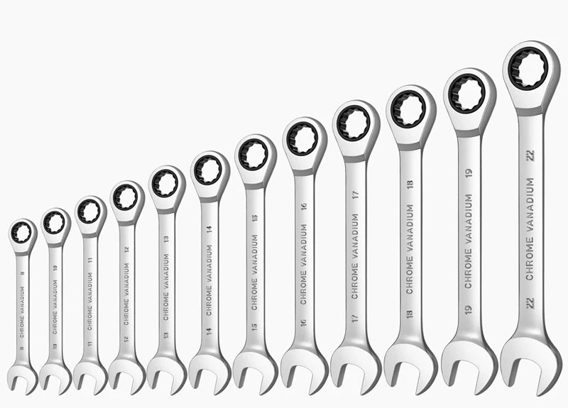 Venmess Ratcheting Combination Wrench Set – 4, 5, 8, 9 & 12-Piece Metric Gear Wrenches for Car Repair & DIY Maintenance