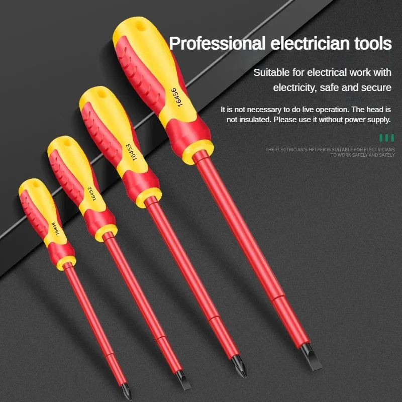 AXE SHAN Insulated Screwdrivers – CR-V Slotted & Phillips Magnetic Drivers for Electrical & Professional Use