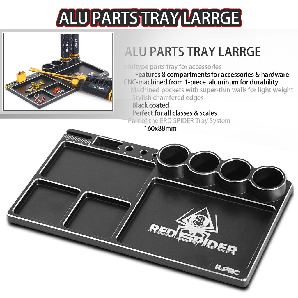 RED SPIDER 160*88*11mm CNC Aluminium  Storage Tray.