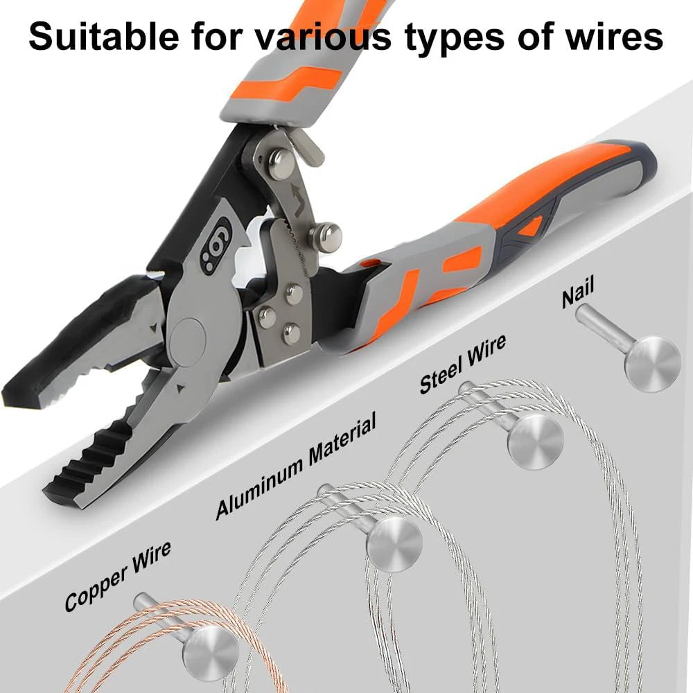 Industrial Wire Pliers – Durable Chromium Vanadium Steel Multifunctional Hand Tool for Cutting, Screwing & Electrical Work