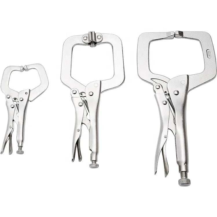 3-Piece C-Clamp Locking Plier Set – 6", 9", 11" Multi-Function Hand Tools for Workshop & DIY