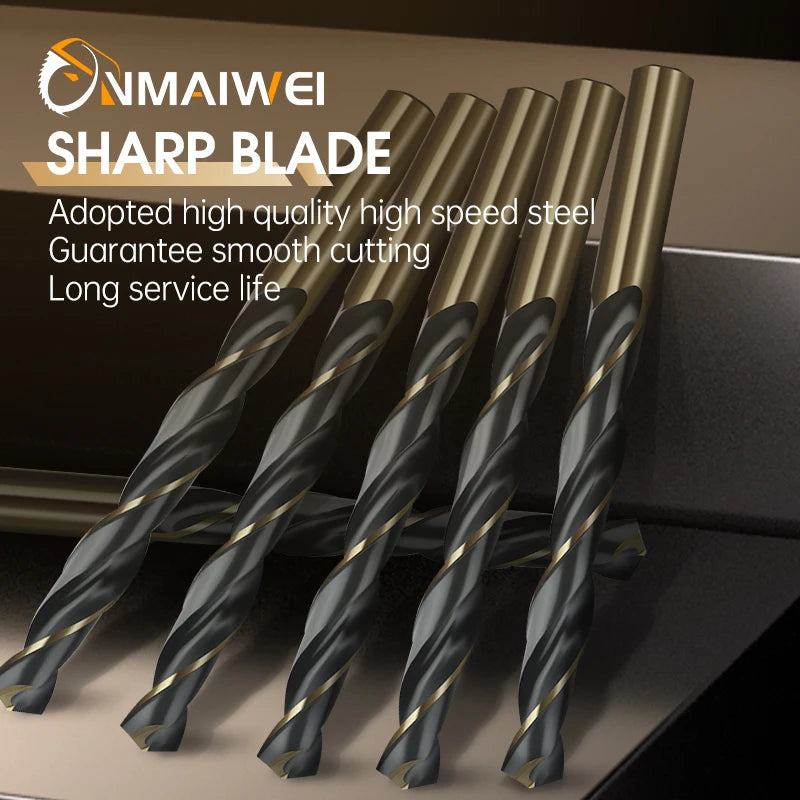M2 10PC 1-13mm Drill Bits High Strength, Drill Stainless Steel And Other Metals