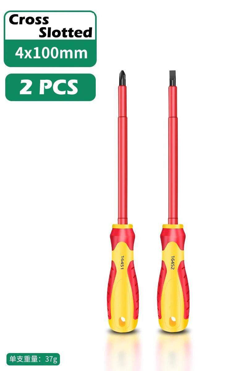 AXE SHAN Insulated Screwdrivers – CR-V Slotted & Phillips Magnetic Drivers for Electrical & Professional Use