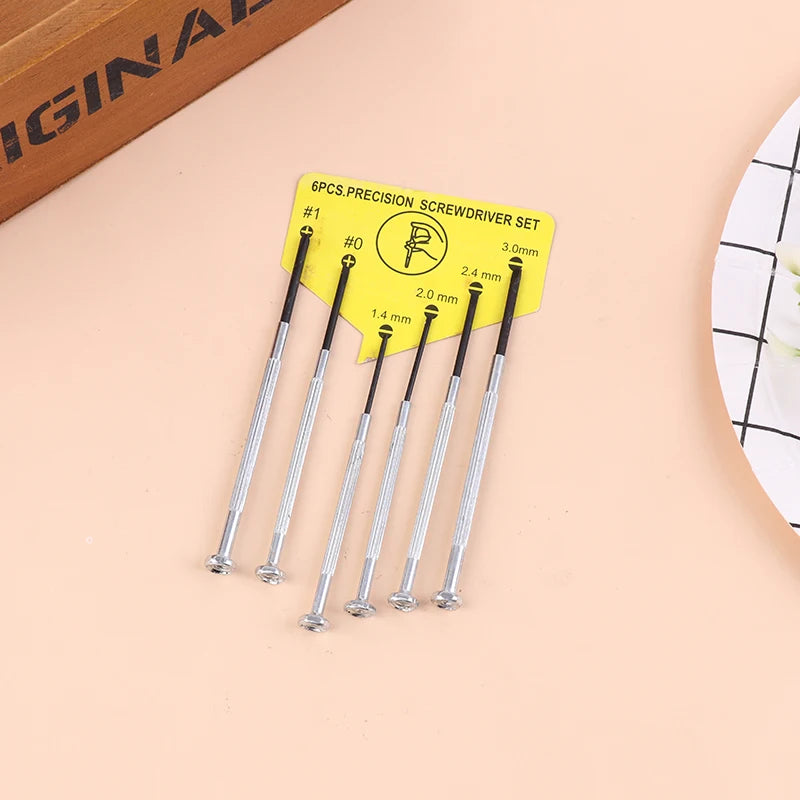6-Piece Small Screwdriver Set Precision Tool Steel Screwdrivers for Watches & Electronics