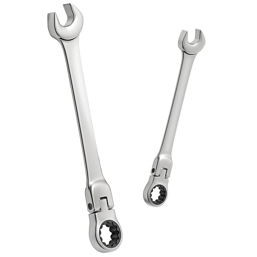 Ratcheting Flex-Head Wrench Set 8-22mm Combination With Canvas Bag