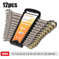 Chrome Vanadium Steel Ratchet Wrench Set | Mirror Polish Double End Mechanic Tool Kit, Rust-Resistant Heavy Duty Repair Wrench Set