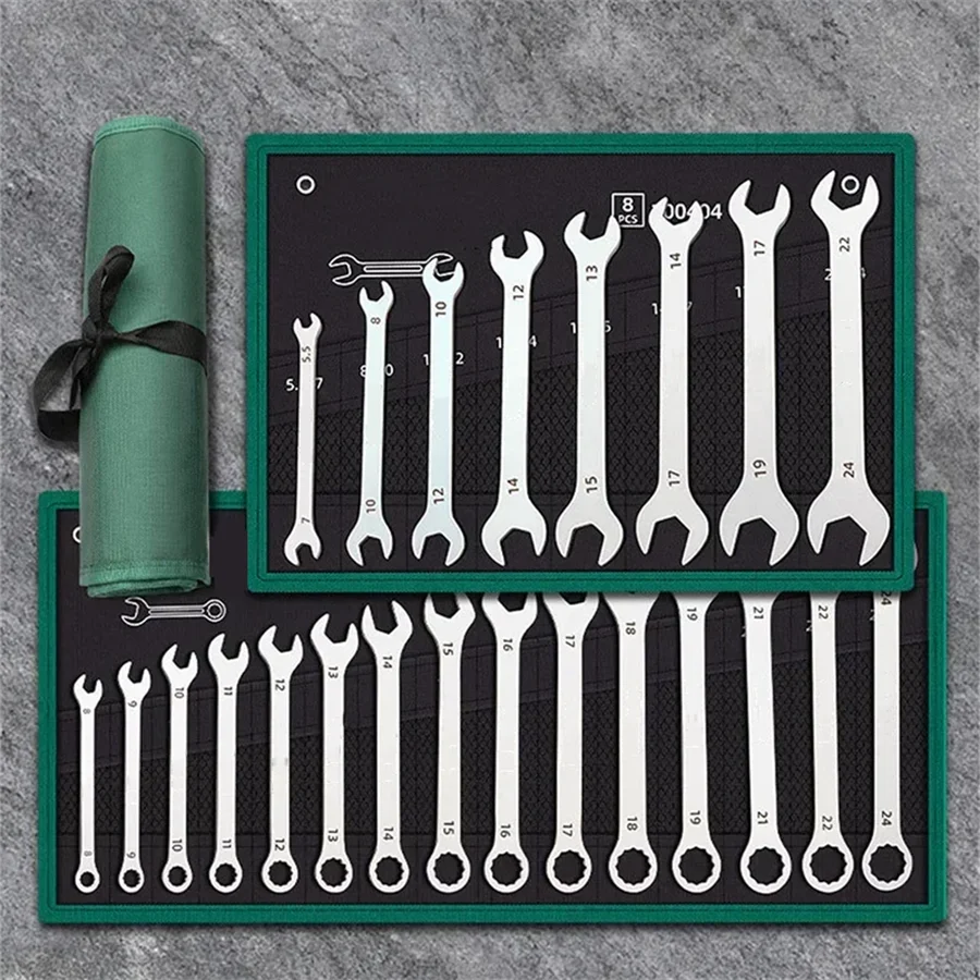 Ultra-thin Open End Wrench Set 6mm to 27mm.