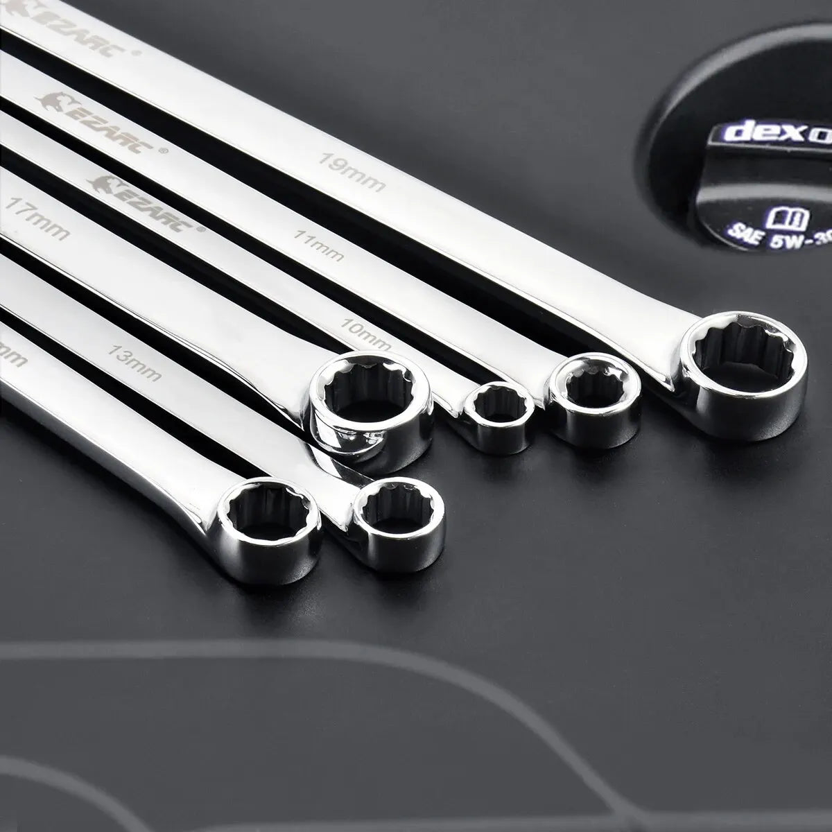 6PCS Extra Long Box End Wrench Set – CR-V Chrome Steel 8–19mm Aviation & Automotive Spanner Tools