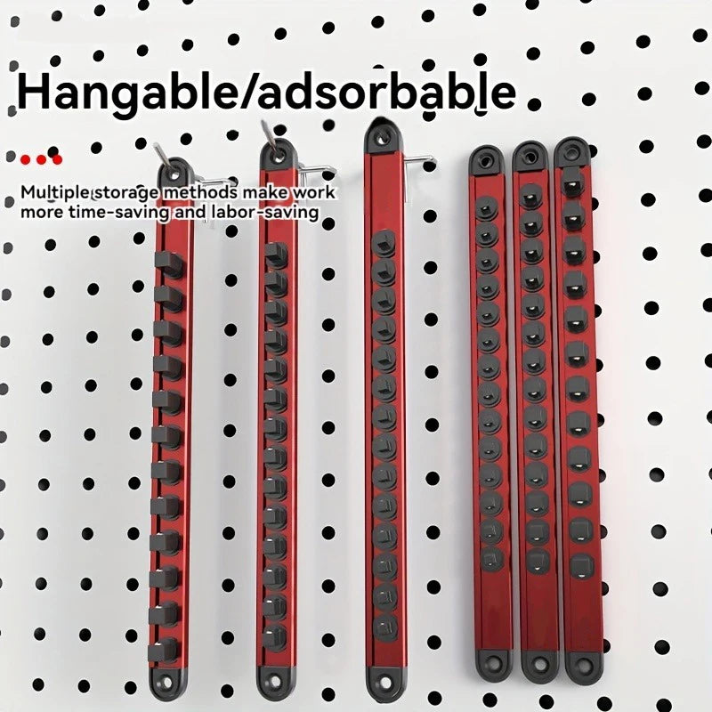 Aluminum alloy magnetic socket organizer (1 or 3 pieces), 1/4, 3/8 and 1/2.