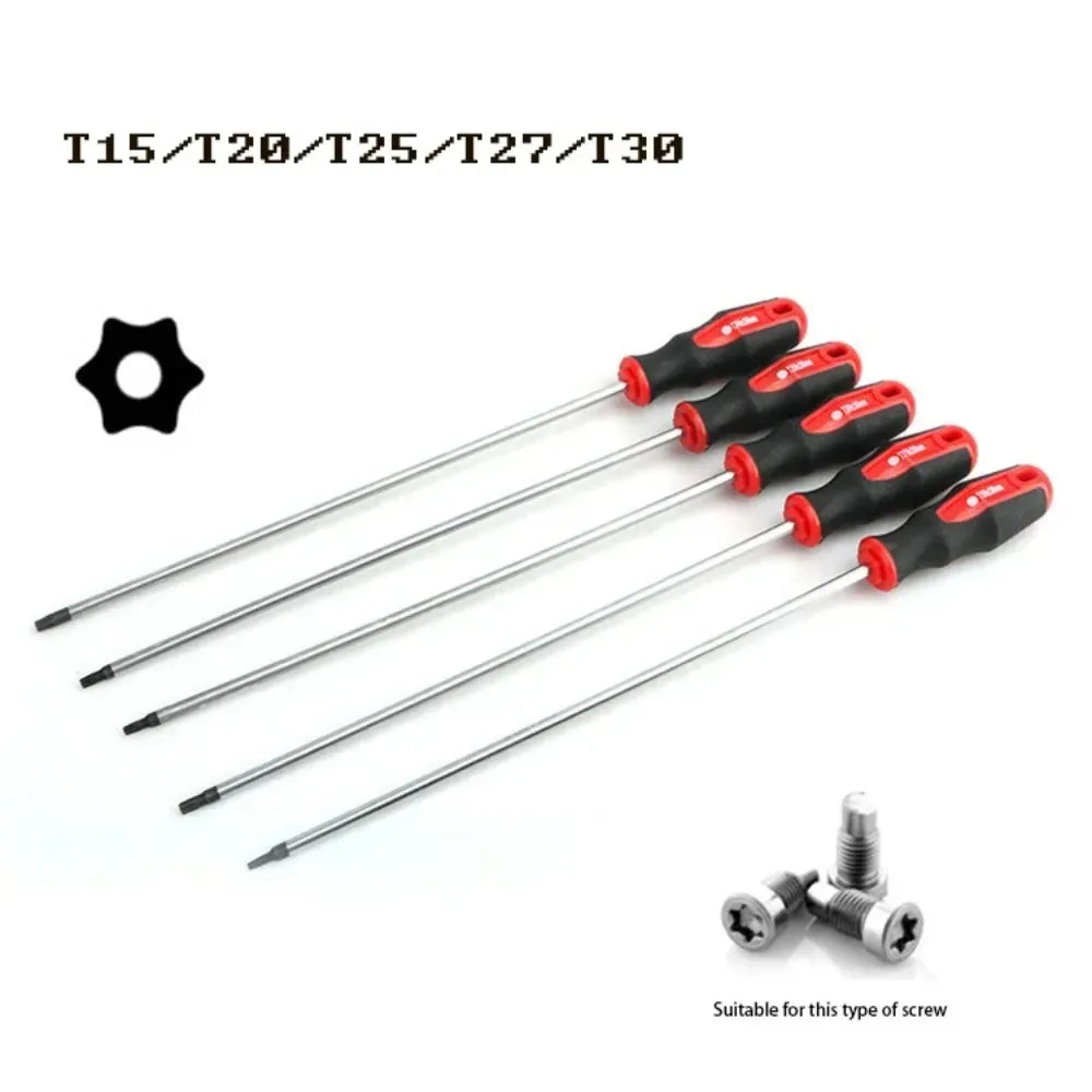 15.7” Extra Long Torx Magnetic Screwdriver Set | S2 Steel Tamper Proof T15–T30 Precision Automotive Repair Tool