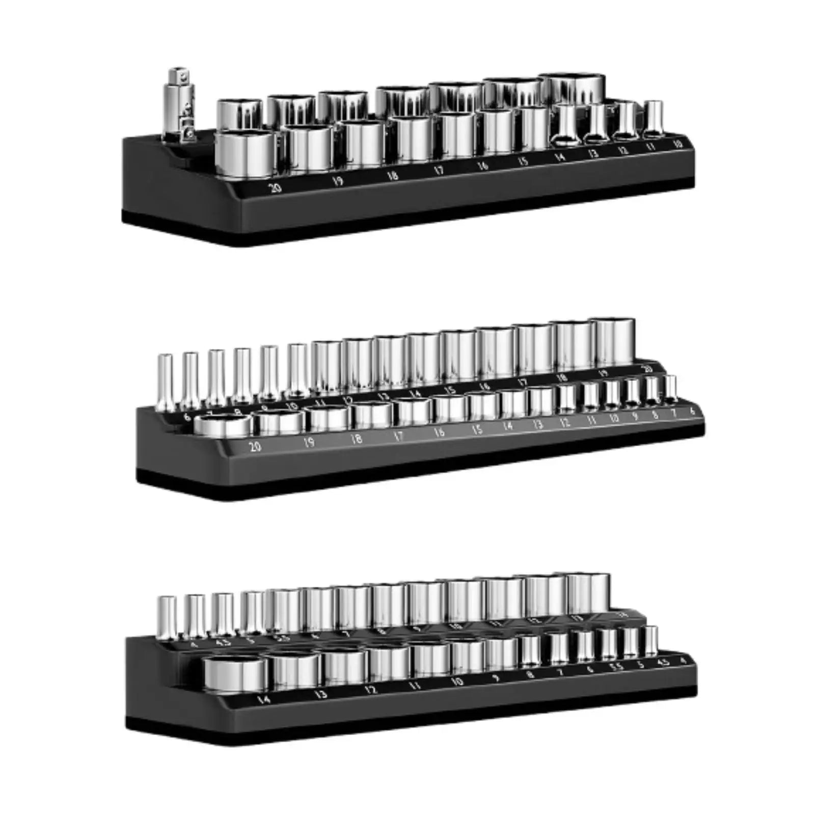 3Pcs SAE Magnetic Socket Organizers