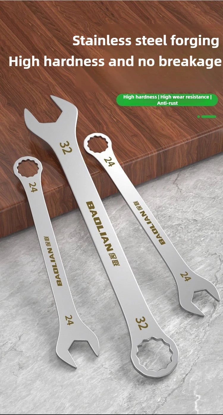 3mm Ultra-thin Wrench Large Open-end Wrench Plum Dual-purpose Wrench Wholesale 4-27MM Cross-border Thin Section Dual-purpose