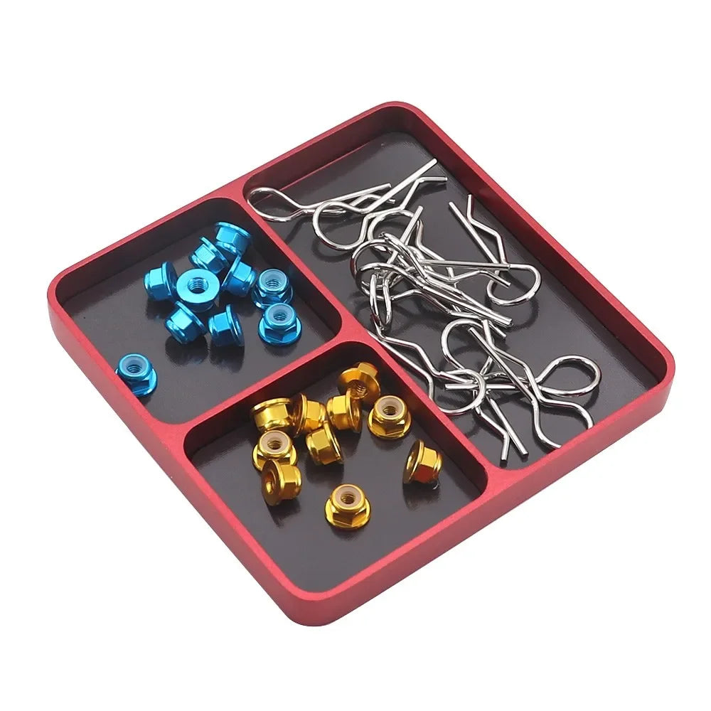 Mini CNC Aluminium Magnetic Screw Tray 98*98*11mm.