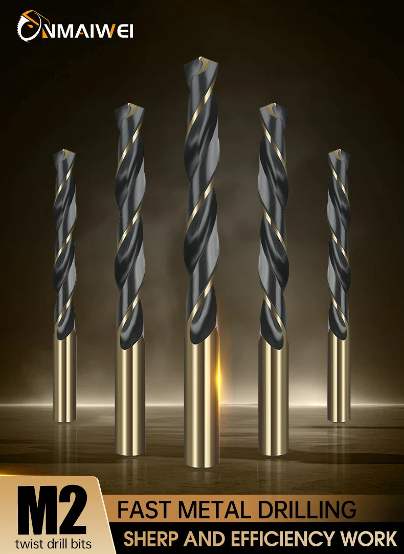 M2 10PC 1-13mm Drill Bits High Strength, Drill Stainless Steel And Other Metals