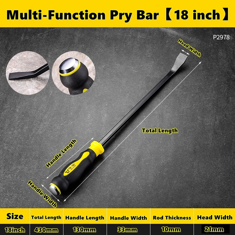 Long Pry Bar 8", 12", 18" & 24" Heavy Duty Pry Bar