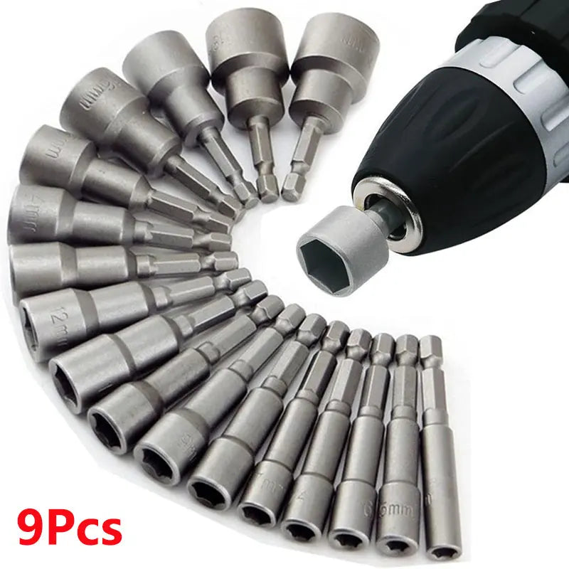 9pcs/set 5mm-13mm Hex Sockets Sleeve Nozzles Nut Drivers