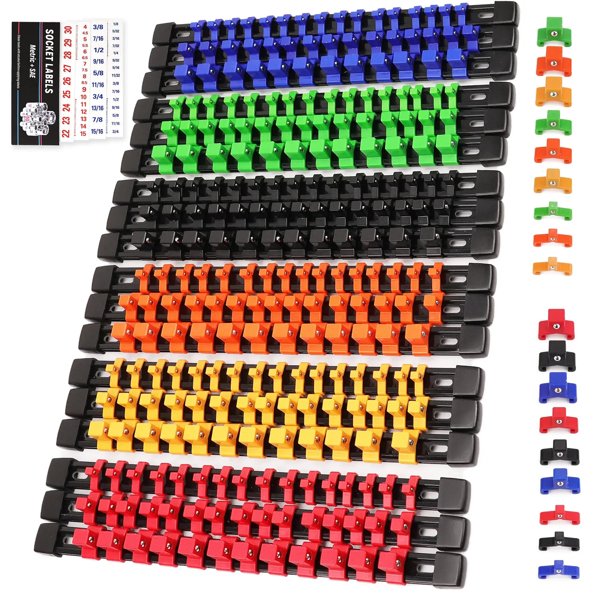 Socket Organizer Set 1/4-Inch 3/8-Inch 1/2-Inch.