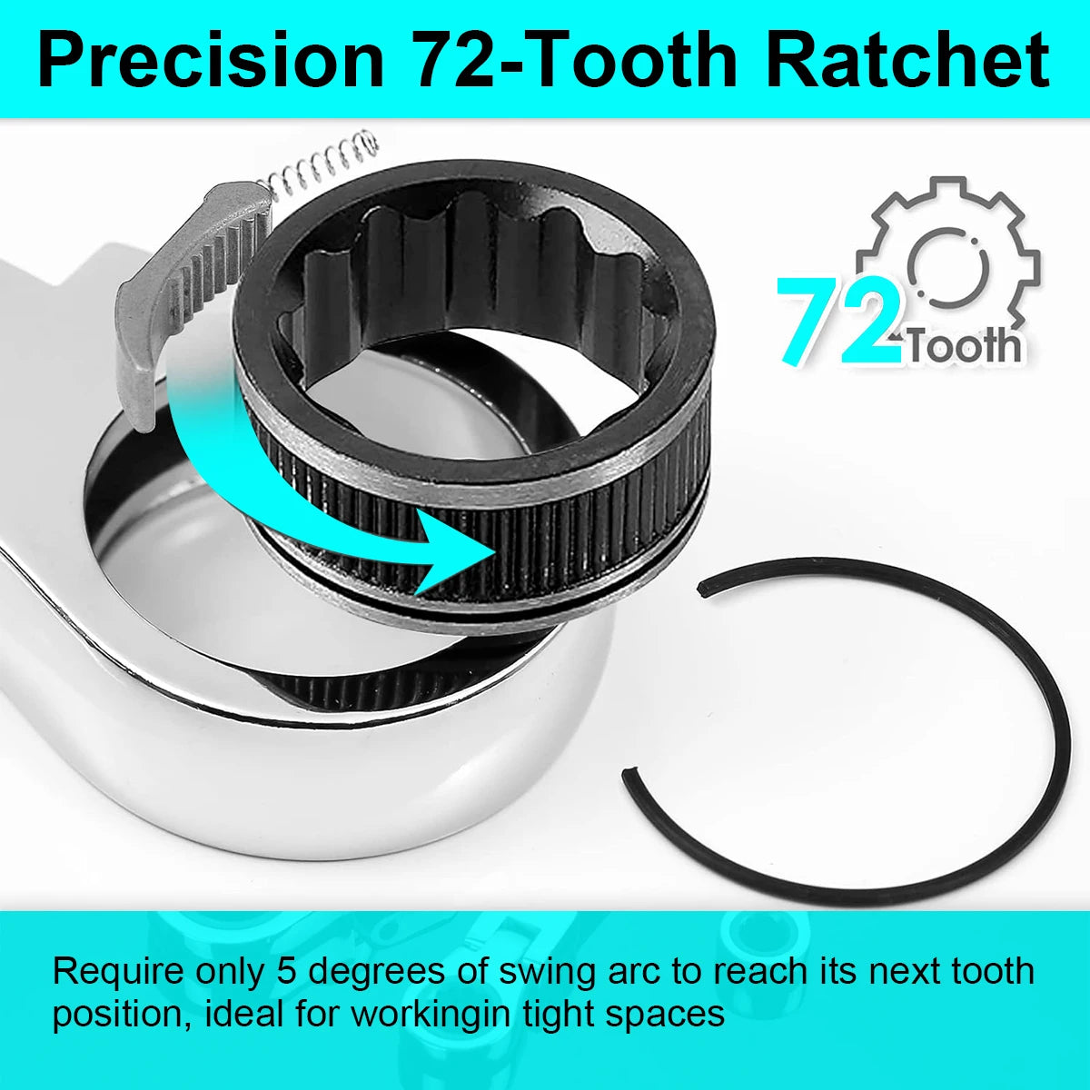 Extra Long Flex-Head Ratcheting Double Box End Wrench, Metric 8-19mm