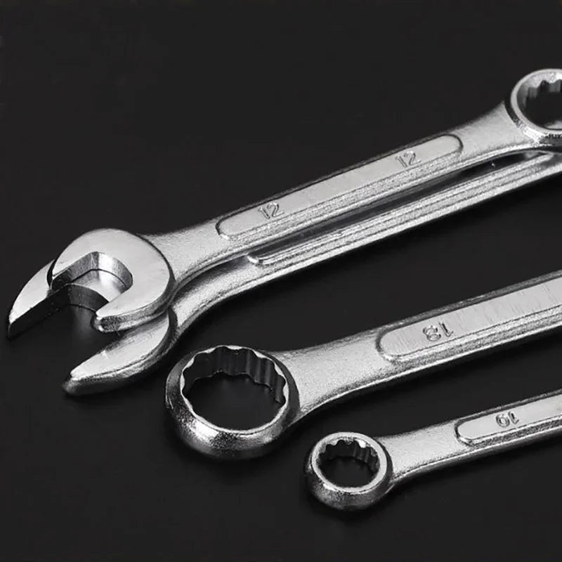 Mini Metric Combination Wrench Set 4–24mm Carbon Steel Spanner Small Thin Open Box End Tool Kit