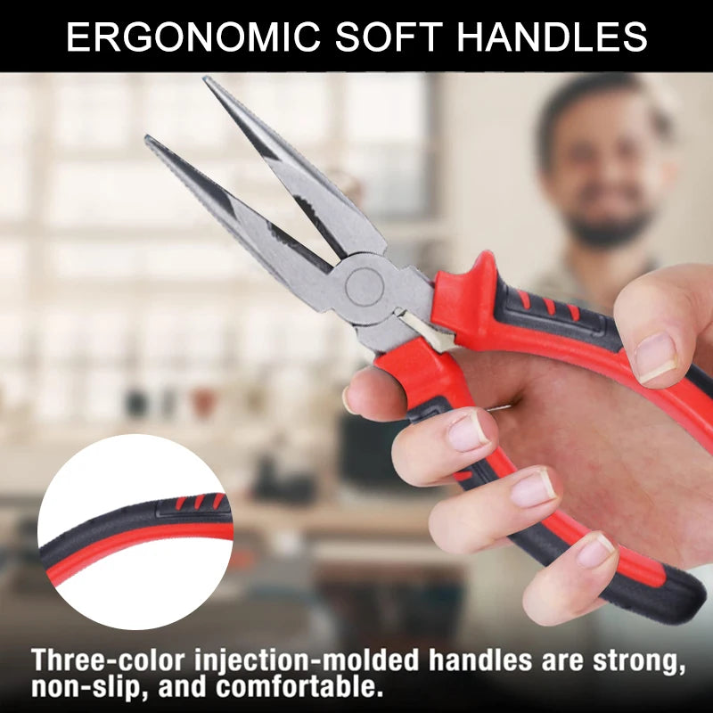 6" & 8" Heavy Duty Wire Pliers – Large Opening Multifunction Cutting, Twisting & Gripping Tool for Electrical & Industrial Use