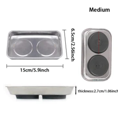 Stainless steel magnetic tray tool parts storage magnetic tool tray