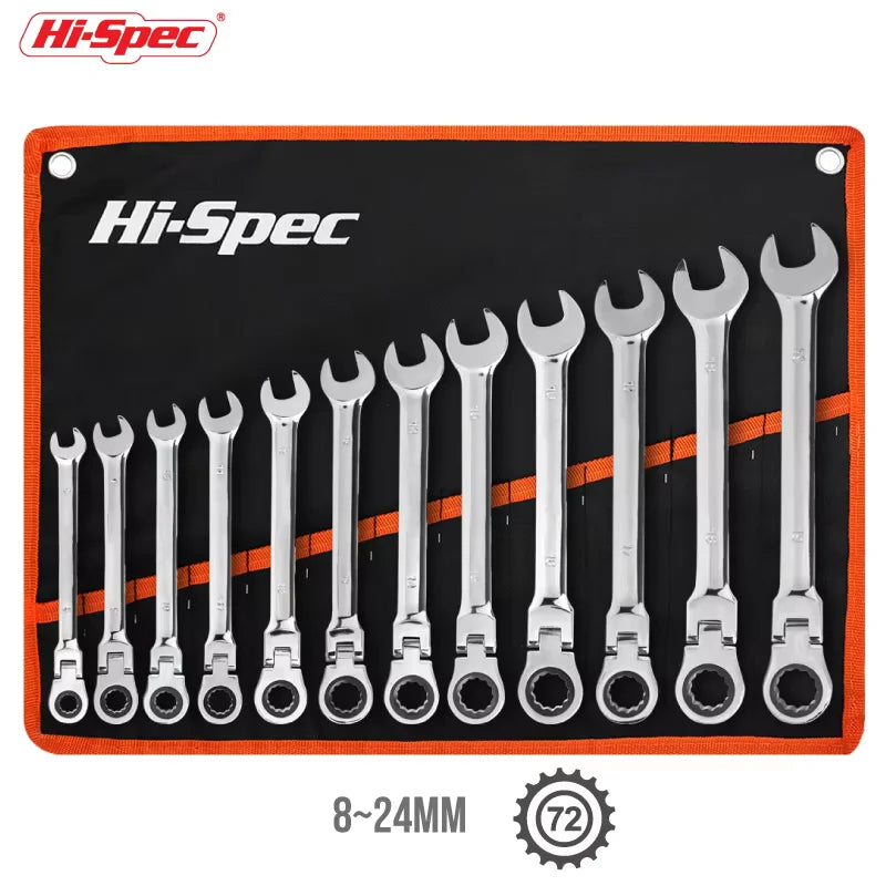 Hi-Spec Ratcheting Wrench Set 8-19mm.