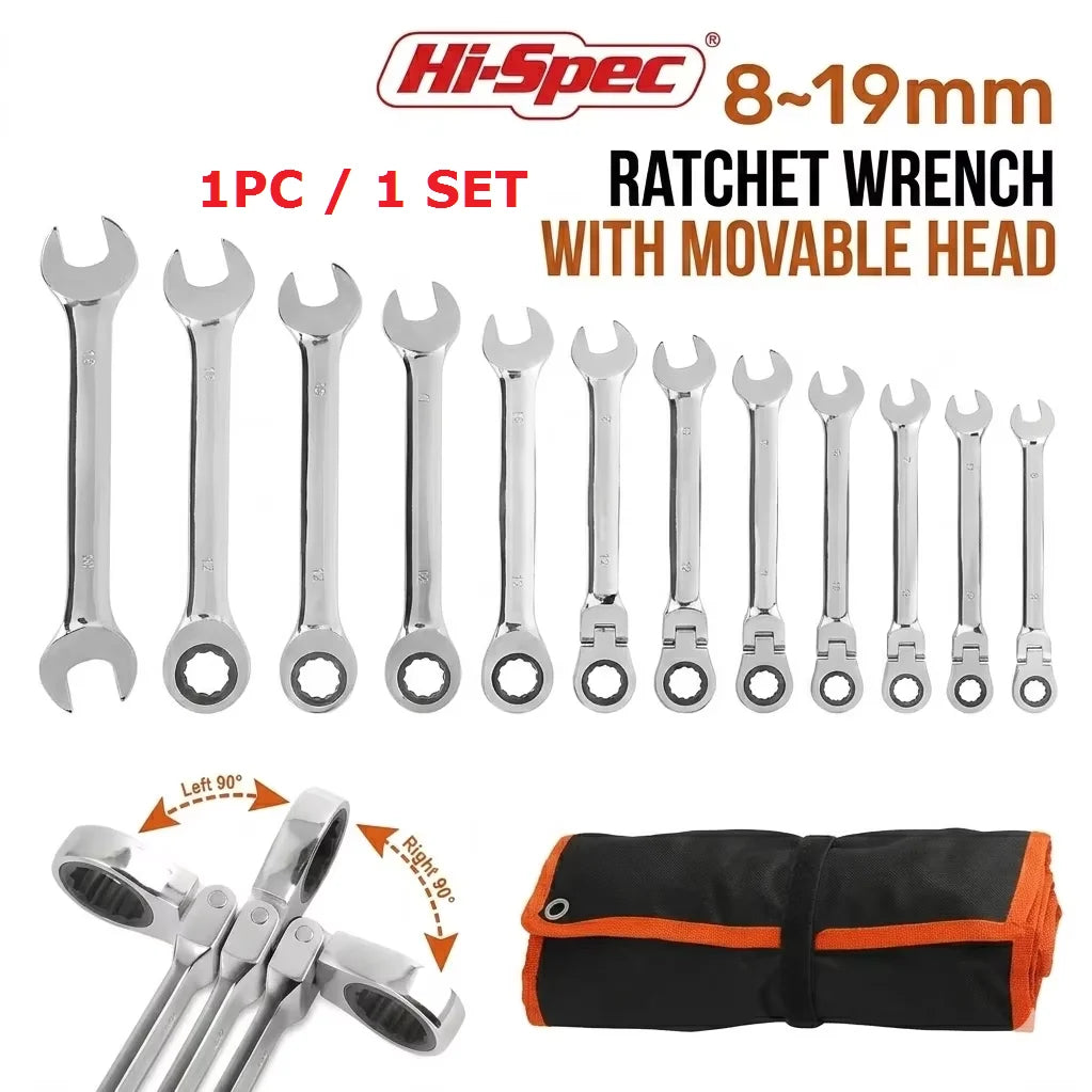 Hi-Spec Ratcheting Wrench Set 8-19mm.