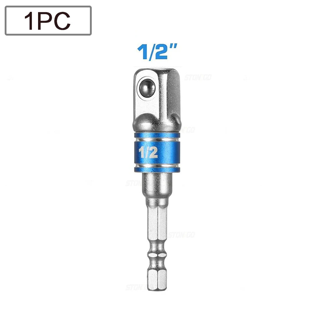 1 to 3PC Hex Drill Socket Adapter Set, 1/4", 3/8" and 1/2"