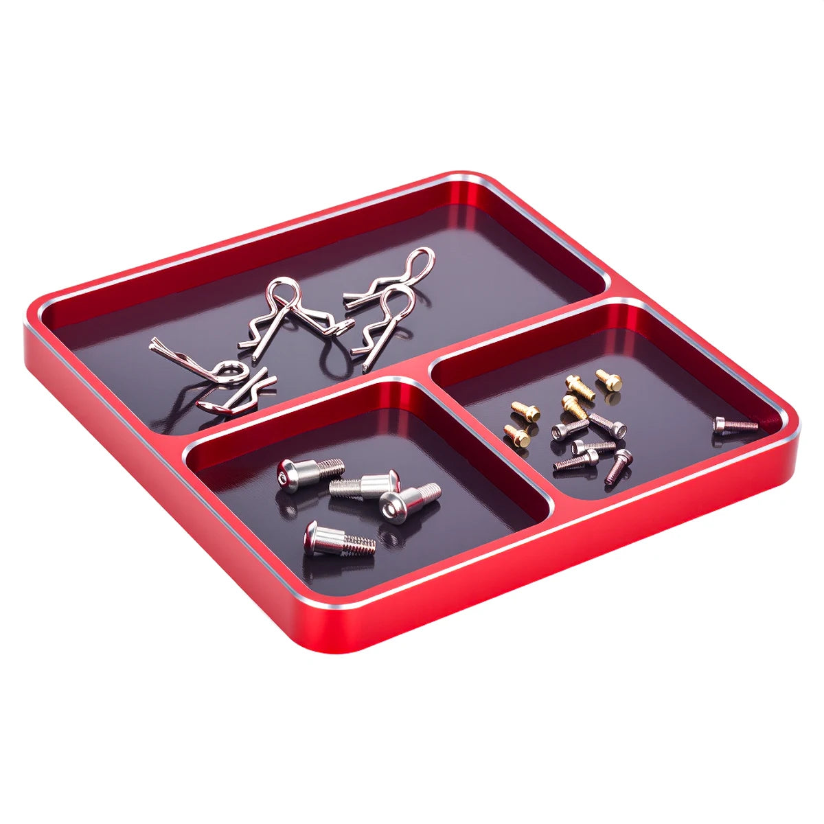 Magnetic Aluminium Screw Tray, 98*98mm.