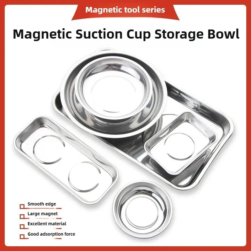Round /Square Magnetic Bowl, Durable with Magnetic Stainless Steel