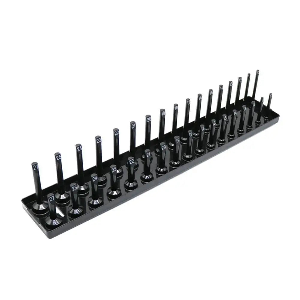 3 Pcs/1/4'' 3/8'' 1/2'' Socket Organizer Sleeve Holder Garage Storage Tool Metric SAE Plastic Home Tool Rack Tray Organizer