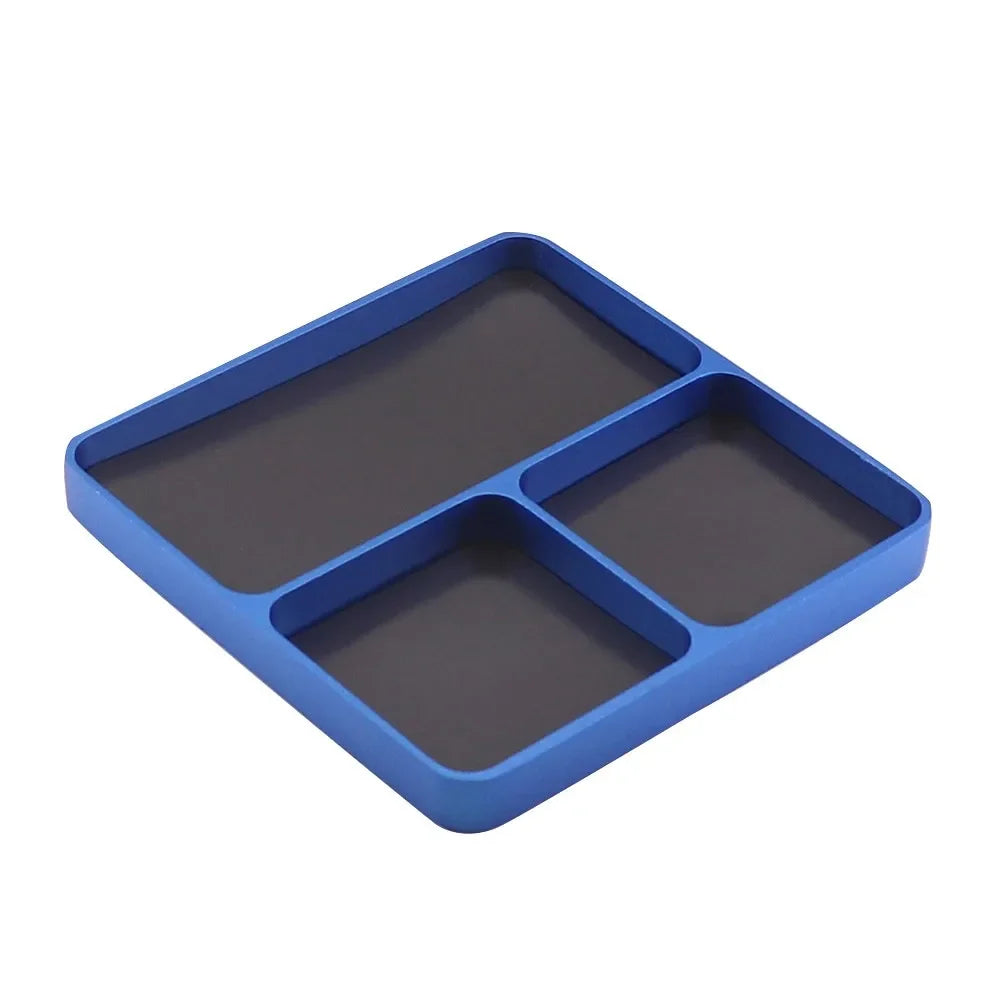 Mini CNC Aluminium Magnetic Screw Tray 98*98*11mm.