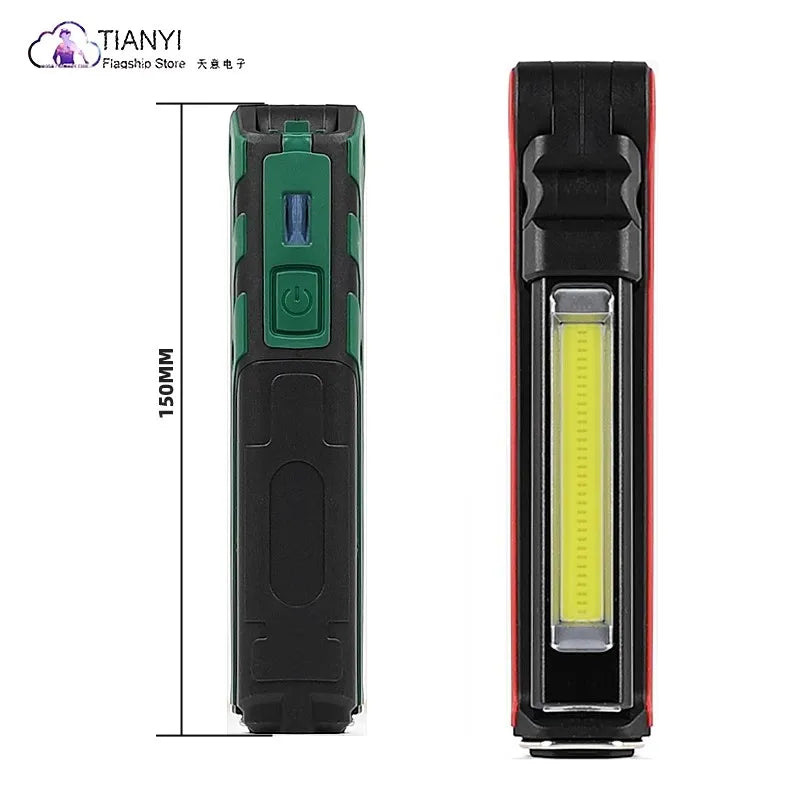 Rechargeable COB LED Work Light Magnetic Base 3800 Lumens Portable Mechanic Inspection Lamp