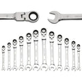 Flex Head Ratcheting Wrench Metric (6mm–18mm) – CR-V 72 Tooth Gear Spanner Combination Tool for Auto Repair & Mechanics