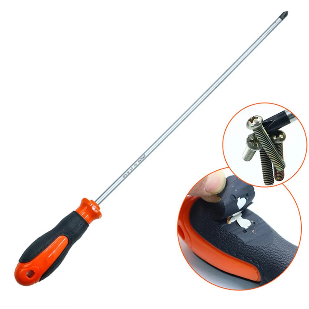 VIBRATITE 12" Extra Long Magnetic Screwdriver Set Cross & Slotted Hard-to-Reach Tools