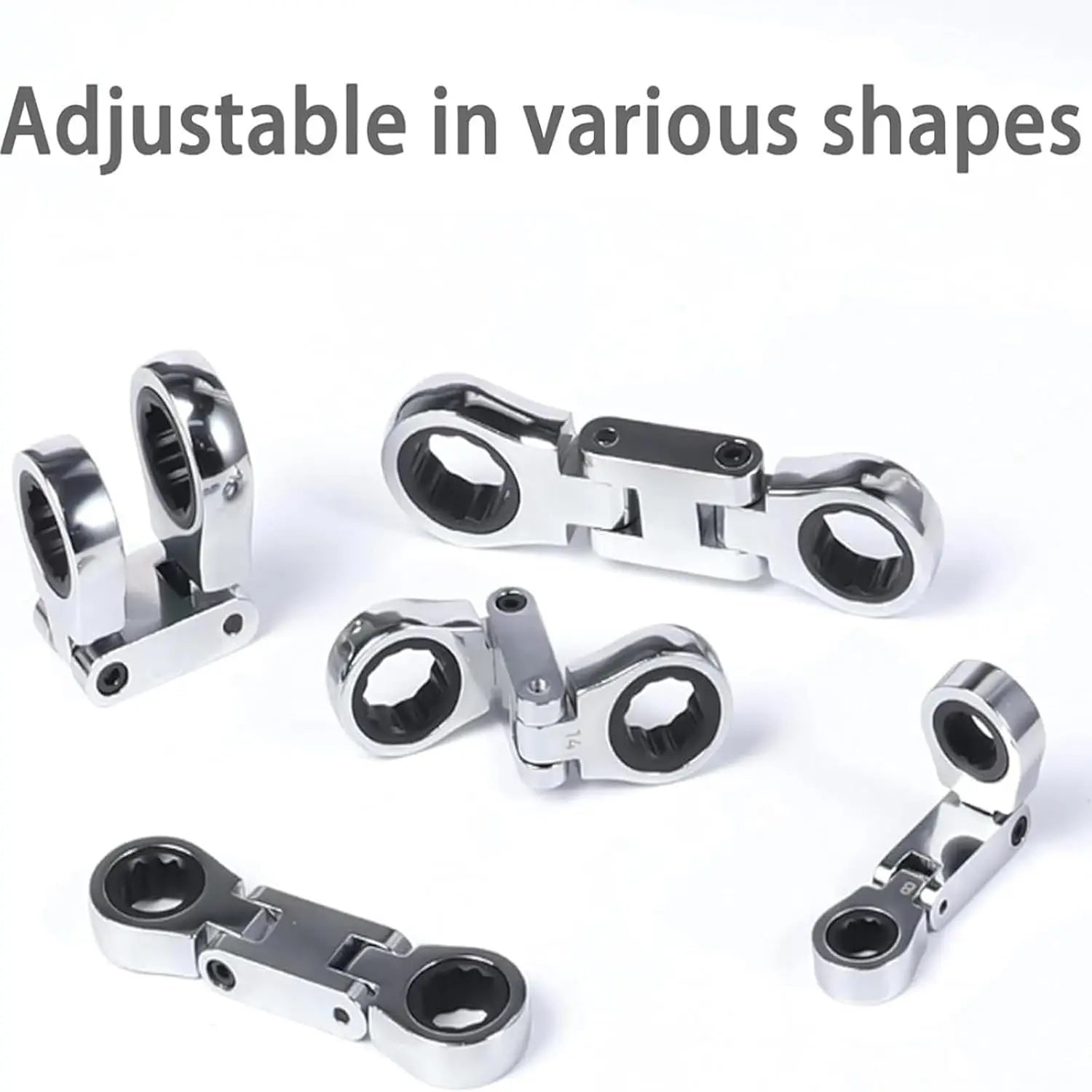 Dual-Drive Nano Flex Head Pocket Ratchet Set | Stubby Compact Double Box End Ratchet Tool for Tight Space Repair