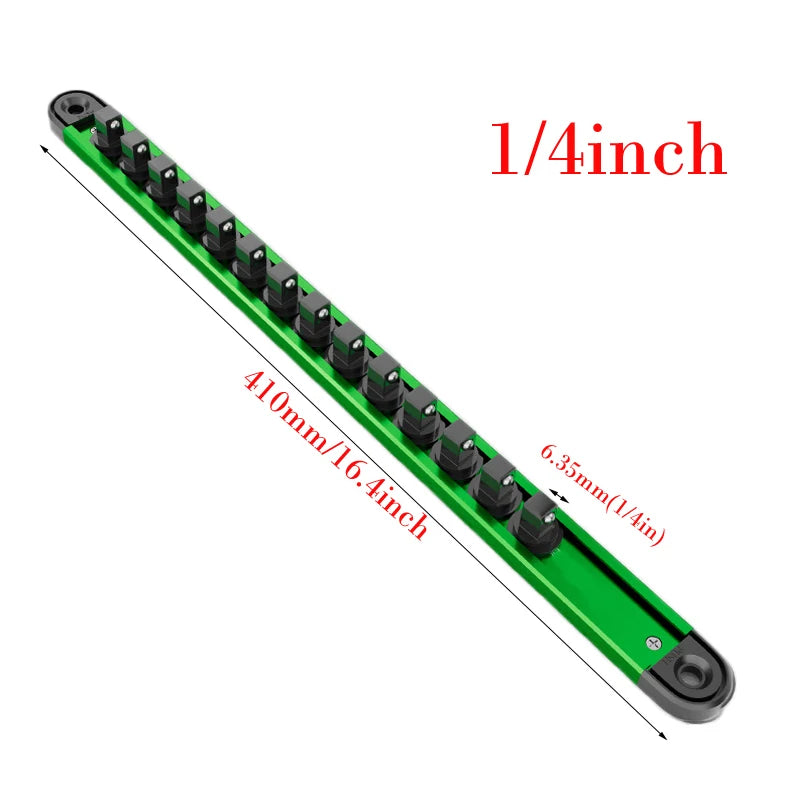 Swivel Magnetic Socket Organizer 1/4, 3/8 & 1/2. 1pc. Green.