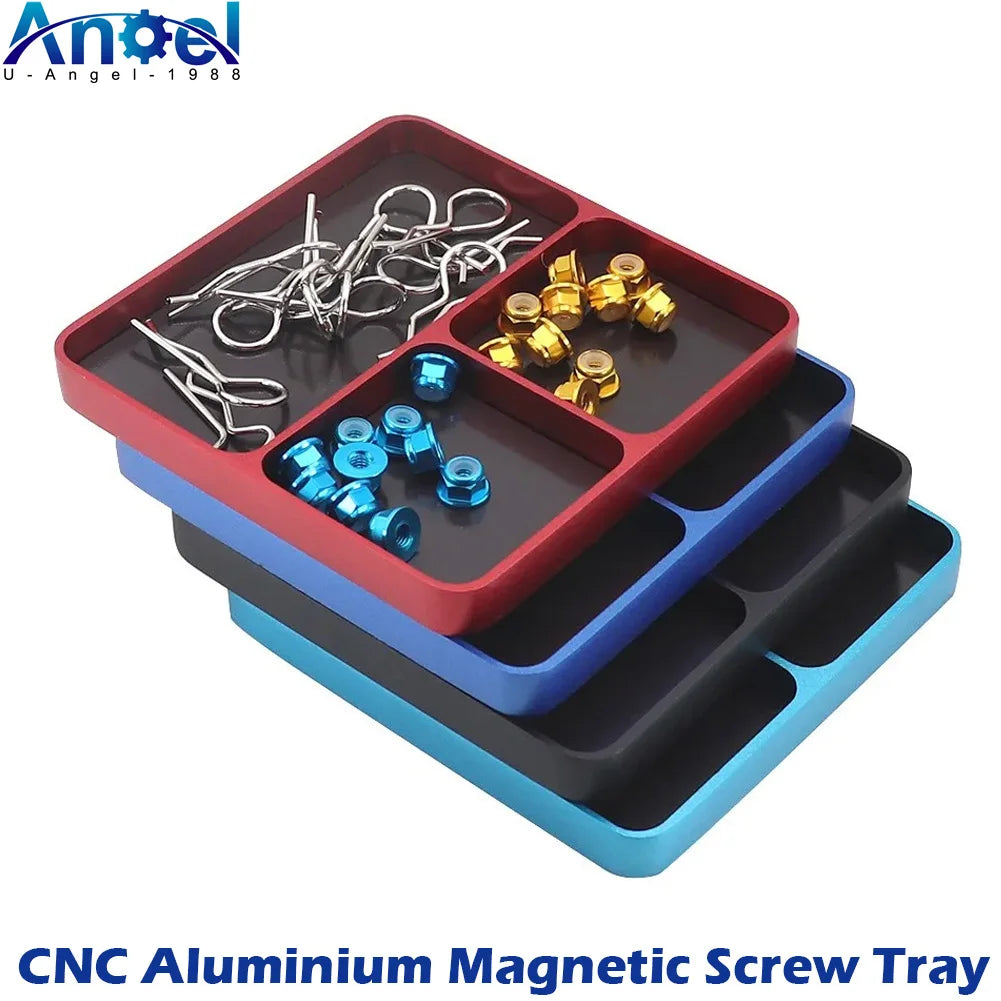 Mini CNC Aluminium Magnetic Screw Tray 98*98*11mm.