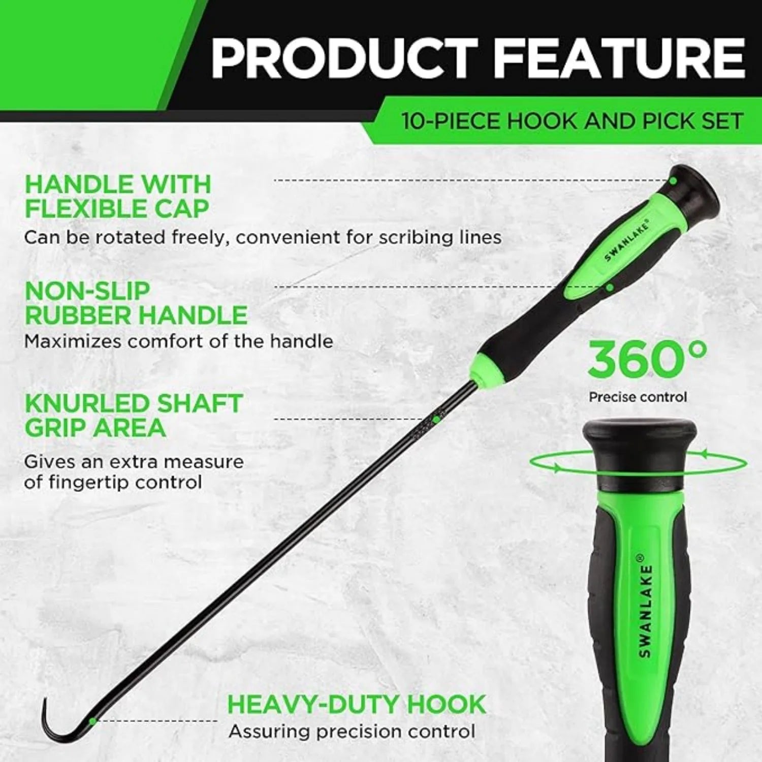 Green Hook and Pick Tool Set. Oil Seal/O-Ring Seal Puller Remover