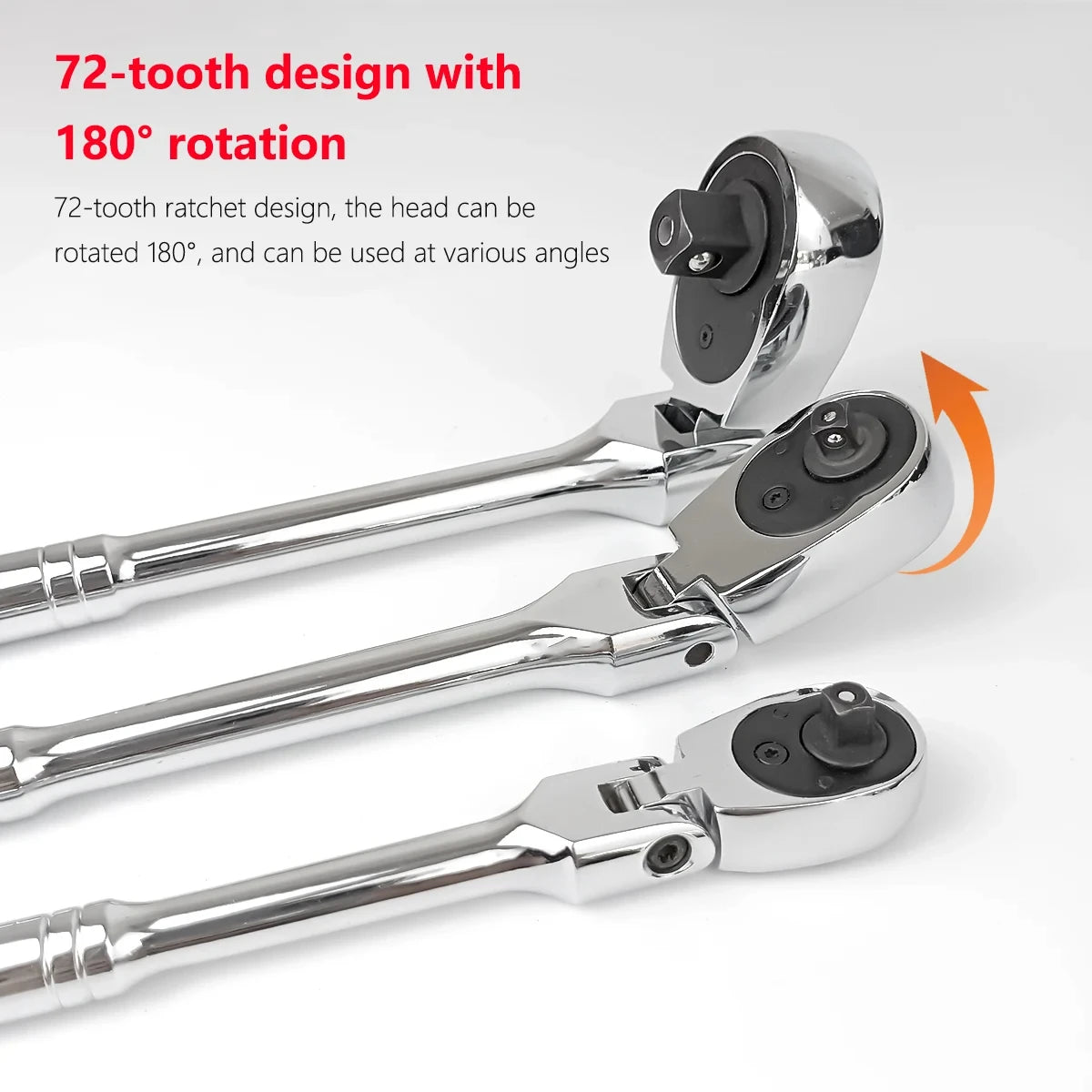 10Pc Flex Head Ratchet Wrench Set 1/4 3/8 1/2 Drive 72 Tooth Quick Release Socket Tool Kit