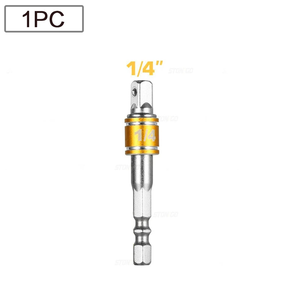 1 to 3PC Hex Drill Socket Adapter Set, 1/4", 3/8" and 1/2"