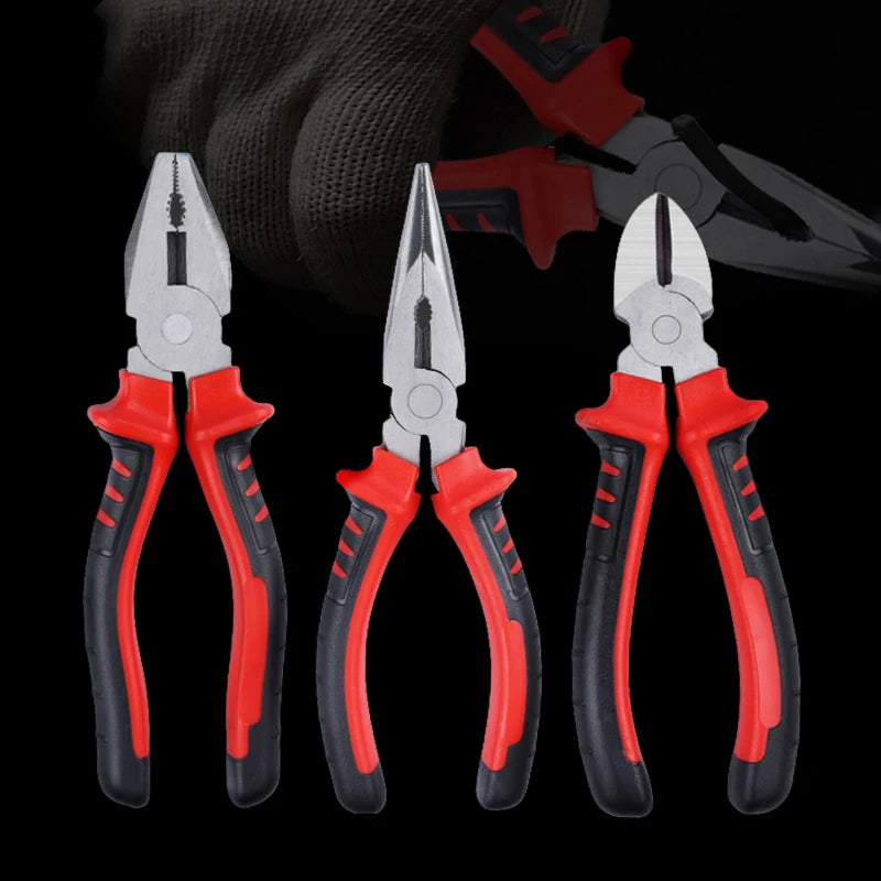 6" & 8" Heavy Duty Wire Pliers – Large Opening Multifunction Cutting, Twisting & Gripping Tool for Electrical & Industrial Use
