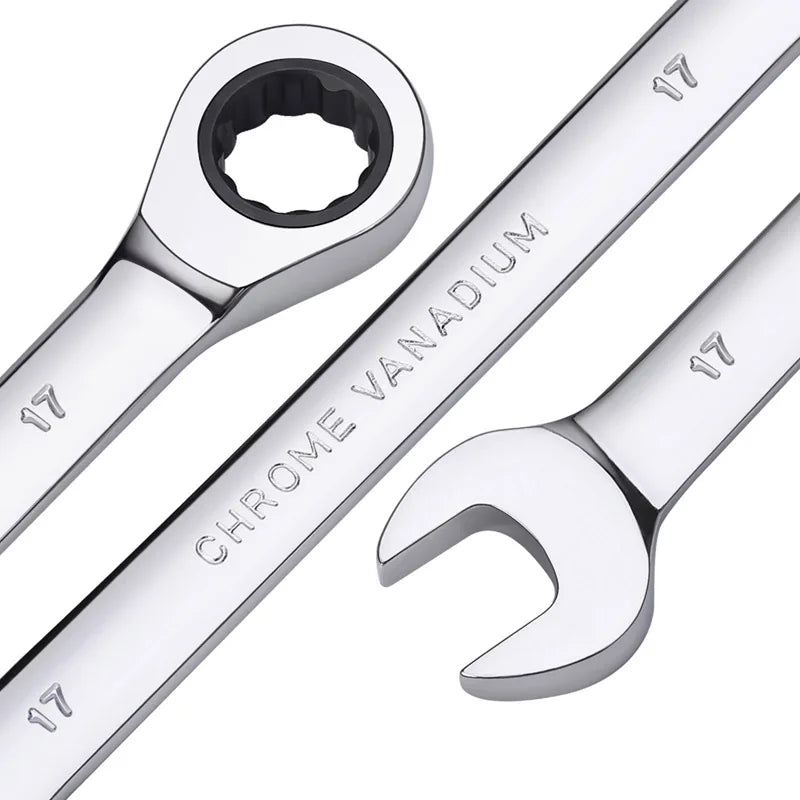 Venmess Ratcheting Combination Wrench Set – 4, 5, 8, 9 & 12-Piece Metric Gear Wrenches for Car Repair & DIY Maintenance