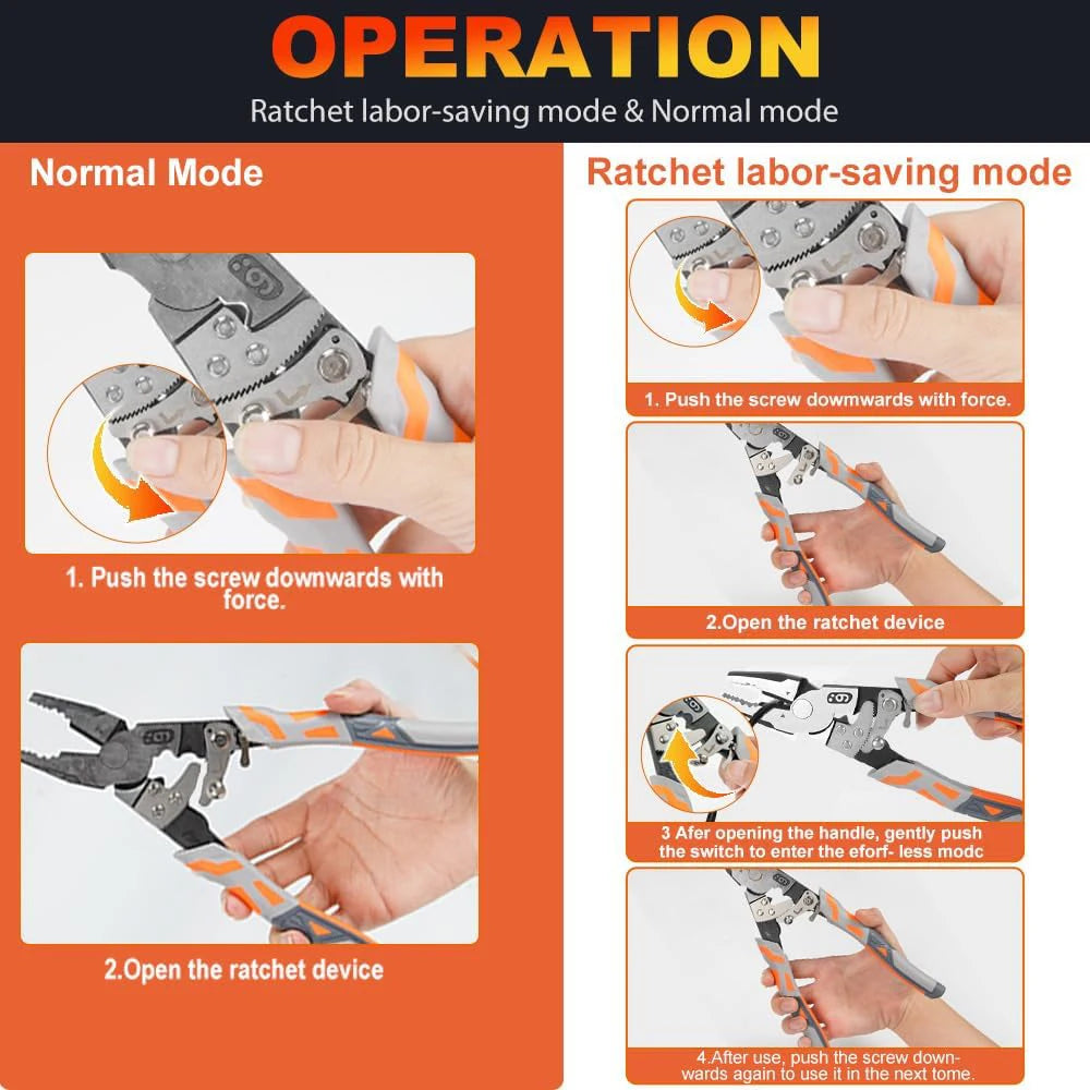 Industrial Wire Pliers – Durable Chromium Vanadium Steel Multifunctional Hand Tool for Cutting, Screwing & Electrical Work