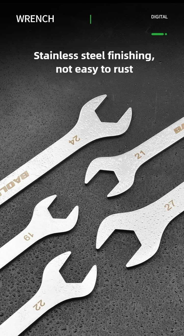 3mm Ultra-thin Wrench Large Open-end Wrench Plum Dual-purpose Wrench Wholesale 4-27MM Cross-border Thin Section Dual-purpose