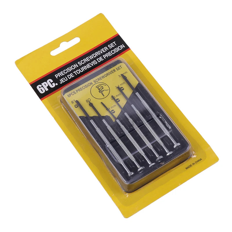 6-Piece Small Screwdriver Set Precision Tool Steel Screwdrivers for Watches & Electronics
