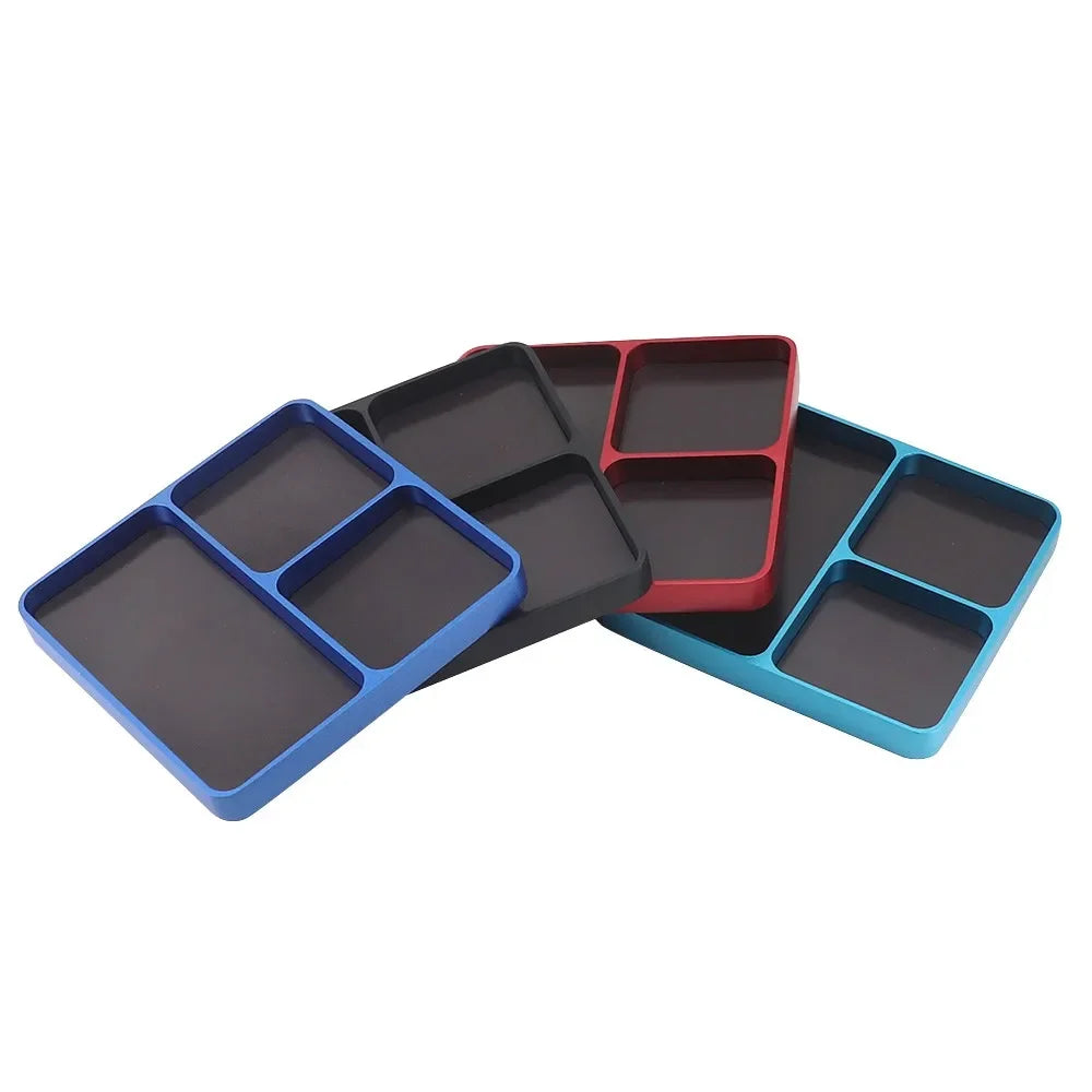 Mini CNC Aluminium Magnetic Screw Tray 98*98*11mm.