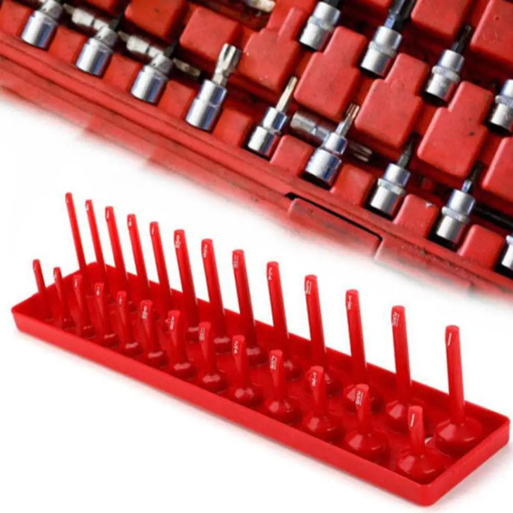 3 Pcs/1/4'' 3/8'' 1/2'' Socket Organizer Sleeve Holder Garage Storage Tool Metric SAE Plastic Home Tool Rack Tray Organizer